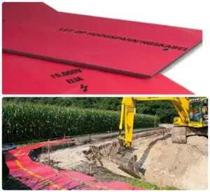 kaablite kate, kaablikaitse, kaitseplaat, PE, löögikindel, plaat, EN50520